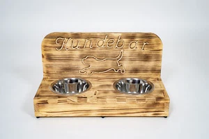 Hundebar S Futterbar inkl. 2x 700ml Futternapf für Hund Katze Futterstation - Bild 1 von 8