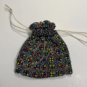 Vintage Candy Beaded Cinch Purse Reversible 70’s Drawstring - Picture 1 of 11