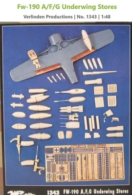 Fw-190 A/F/G Underwing Stores for most Fw 190 kits by Verlinden |No. 1343 | 1:48 - Image 1 of 4