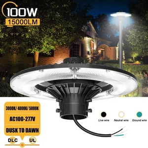 CCT 3000K 4000K 5000K LED Post Top Pole Lights 100W 15000LM Dusk to Dawn Lamp - Picture 1 of 14