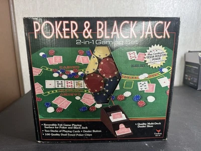 Poker & Black Jack 2 in 1 Gaming Set instruction sheet included - Image 1 of 4