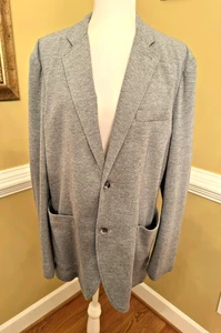 High End Brooks Brothers Marled Gray Unlined Blazer Sz Large 97% Cotton 3% Nylon - Picture 1 of 3