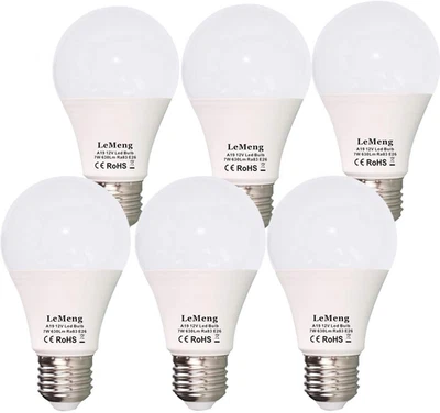 6 Pack 12V LED Light Bulb 7W 630Lm Ac/Dc10-30Volt Low Voltage E26 Base Warm Whit - Image 1 of 4