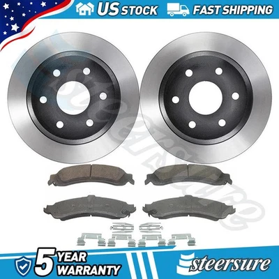Rear Disc Brake Pad Set Disc Brake Rotor fits 2000-2003 Chevrolet Suburban 1500 - Image 1 of 4