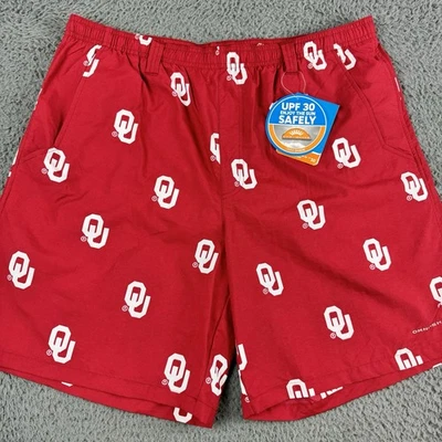 Oklahoma Sooners Swim Trunks Shorts Mens Large Omni-Shade PFG Fishing NCAA UPF - Image 1 of 4