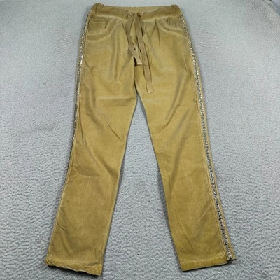 Pantalones Gigi Moda Mujer 30x29 Pierna Recta Tachonados Cordón Retro Amarillo Italia Foto 1 de 4