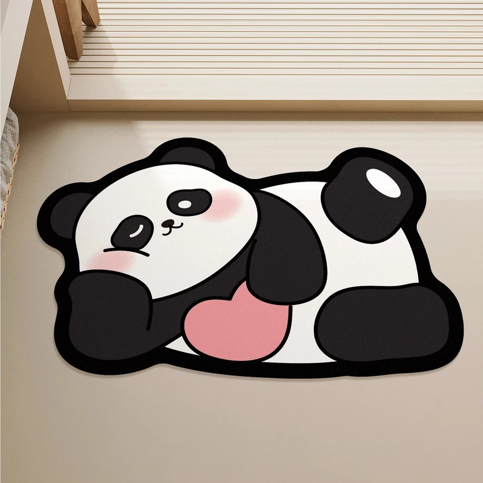 Tapis de sol panda antidérapant en caoutchouc pour salle de bain 50x80cm - Photo 1/2