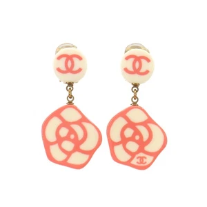 CHANEL Coco Ohrringe Kamelie weiß rosa 03P Accessoire 90257388 - Bild 1 von 5