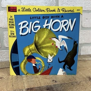 Read & Hear Little Golden Book & Record Little Boy with a Big Horn Disney 33 RPM - Imagen 1 de 19