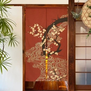 Japanischer traditioneller Noren Vorhang - fließendes Wasser & Pflaume Winter Wohndeko Geschenk - Bild 1 von 4