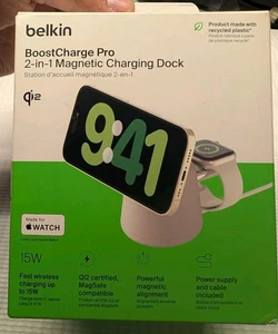 Belkin BOOST CHARGE PRO 2-in-1 Wireless Charging Dock W/  MagSafe Qi2 Certified - Picture 1 of 5