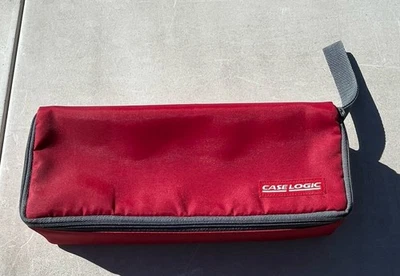Case Logic 15 Cassette Tape Travel Storage Holder Soft Nylon Red Portable VTG - Image 1 of 4