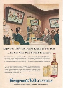 SEAGRAM'S V.O.Canadian Whisky Advertising Original 1946 SPORTS Events - Picture 1 of 1