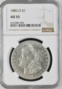 1886 O Morgan Silver Dollar NGC AU-55  Box 35A - Picture 1 of 2