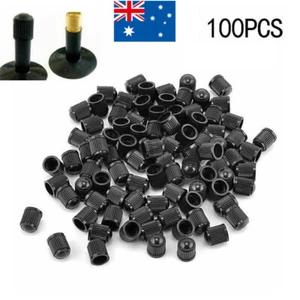 100X Black Plastic Tire Valve Air Dust Cover Stem Caps - Wheel Car Truck Bike AU - Picture 1 of 13
