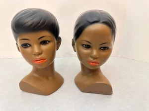 Set of (2) - Marwal Head Busts - Chalkware - Picture 1 of 12