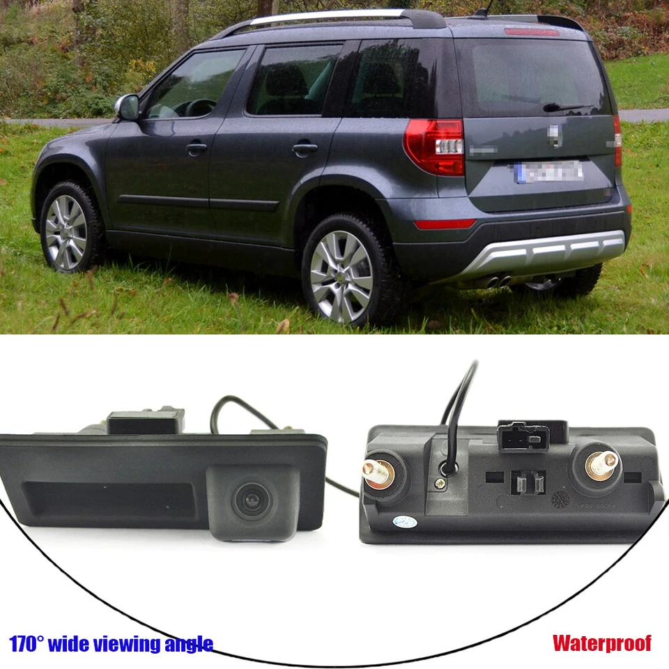 Car Trunk Handle w/ Rear View Camera Reverse Parking for Skoda Yeti 2014-2018 - Image 1 of 4