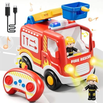 Voiture Telecommandé Enfant Camion Pompie avec Lumière et Musique Camion Tele... - Image 1 of 4
