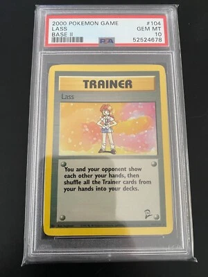 2000 Pokemon Base Set 2 - PSA 10 GEM MT - Lass Trainer #104/130 - Image 1 of 2