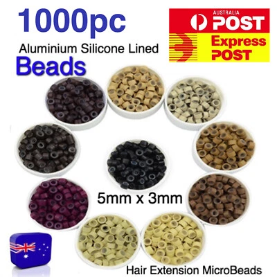 Удлинение волос микро кольцо бисер 1000 силиконовый с подкладкой 5 мм x 3 мм высокого качества ссылка - Изображение 1 из 4