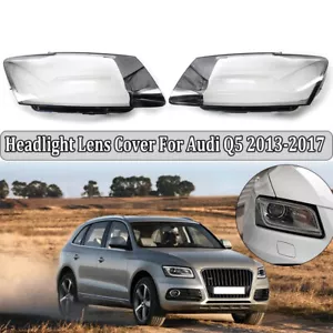Para Audi Q5 2013 2014 2015 2016 2017 faro cubierta lente carcasa 1 par - Imagen 1 de 9