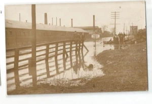 RPPC TROY NEW YORK 1913 BURDEN IRON WORKS REAL PHOTO POSTCARD FLOOD DISASTER RP - Picture 1 of 2