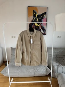 Helmut Lang Jacke M Padded Shirt Shacket Stone Beige Grau Neu - Bild 1 von 17