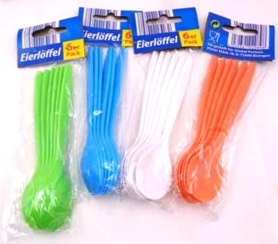 6er Pack Eierlöffel Kunststoff Löffel Joghurtlöffel Babylöffel - Bild 1 von 2