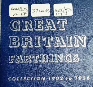 GB Farthings 1902-1936 Whitman Folder COMPLETE VF-EF 37 coins - Picture 1 of 6