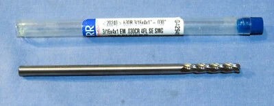 New GARR TOOL Carbide End Mill 3/16 Dia. x 1" x 0.030" CR LOC 4" OAL - Image 1 of 4