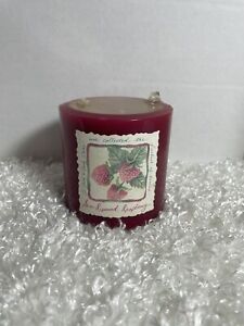 Bath & Body Works White Barn Sun Ripened Raspberry 3" x 3" Pillar Candle New