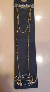 NICOLE MILLER MASKENKETTE, GOLDFARBENE KUGELGLIEDERKETTE, NEU - Bild 1 von 3