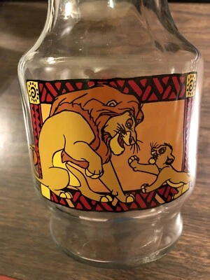 Disney The Lion King Simba & Mufasa Glass Carafe Pitcher - Image 1 of 4