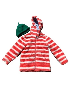 Mini Boden Stripe Jacket Sarah & Duck Green Hat - Age 6-7 Kids Unisex - Picture 1 of 6