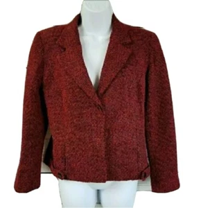 Norton McNaughton Damen Vintage Petite Knopfleiste rot Tweed Blazer Größe 8P - Bild 1 von 8