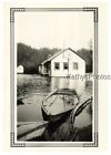 FOUND B&W PHOTO G_9400 FLOOD WATERS - A HOUSE AND ROWBOATS
