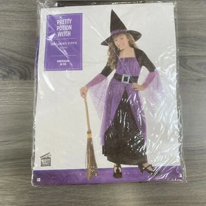 Pretty Potion Witch Child M 8-10 Halloween Dress Up Cosplay Costume Missing Hat - Picture 1 of 6