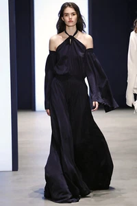 3895 $ Designer Derek Lam Damen langes schulterfreies Seiden-Neckholderkleid Maxikleid 40 - Bild 1 von 6