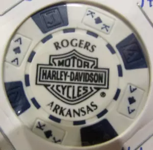 Pig Trail Harley-Davidson Poker Chip - Rogers, AR Harley Davidson #1 White - Picture 1 of 2
