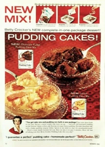 Vintage Betty Crocker cake ad 1959 pudding cake mix original advertisement - Picture 1 of 3