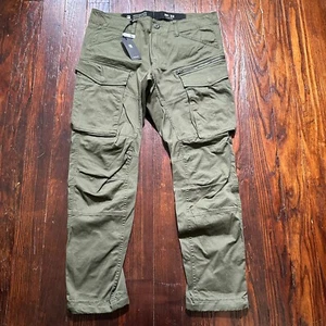 G-Star Raw Pants Mens 36x32 Green Cargo Rovic Zip 3D Tapered Trouser Army NWT - Imagen 1 de 20