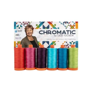 AURIFIL CHROMATIC SET FROM DEB TUCKER 6 LARGE SPOOLS 50 WT COTTON - Picture 1 of 1