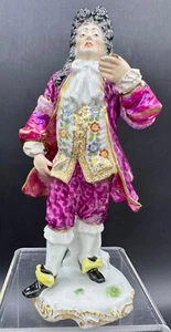 ANTIQUE 18TH CENTURY EARLY MEISSEN FIGURINE MAN WIG POCKET WATCH - Picture 1 of 17