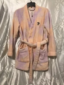 Victoria Secret Sexy ROSA Tie-Dye Bata de Baño Envoltura Cómoda Polar Felpa Bolsillos S/XS - Imagen 1 de 8