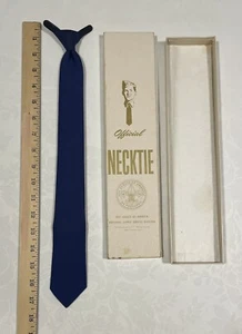 BSA VINTAGE BLUE CLOTH SUIT/DRESS CLIP-ON NECK TIE 17 INCH MINT IN BOX - Picture 1 of 3