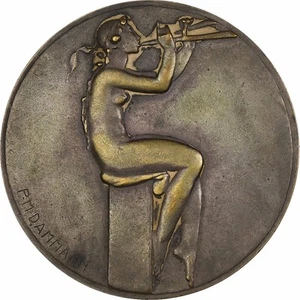 Frankreich, Medaille, Aulos-Joueuse, Bronze, ttb+, Dammann - Bild 1 von 2