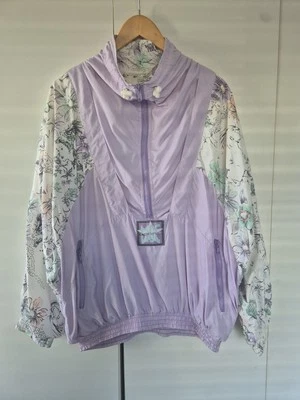 Vintage 90s MDC Tennis Wear Lilac Floral Print Windbreaker Jacket Size 42 Retro - Image 1 of 4