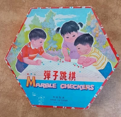 Vintage Genuine Traditional Chinese Checkers Marble Game   Pre-owned FREEPOST  - Image 1 of 4