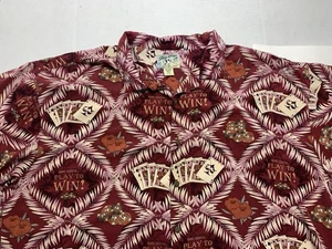🔥Große Hunde Herren Hawaii Hemd Knopfleiste Größe 4X Casino Motiv Rot - Bild 1 von 8