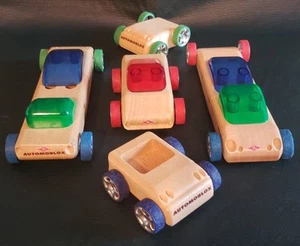 Calello Automoblox 5 macchinine giocattolo in legno 2009 ricambi intercambiabili - Foto 1 di 3